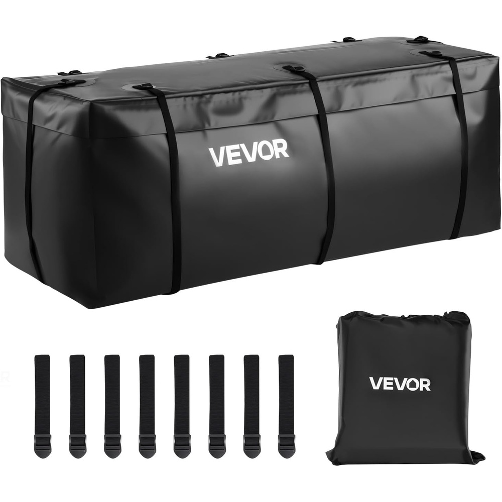 image:imageVEVOR Hitch Cargo Carrier Bag Waterproof 840D PVC 5984 x 2402 x 3063 in 25 Cubic Feet Heavy Duty Cargo Bag for Truck Bed Storage with Reinforced Straps Suitable for Car SUV Vans Hitch Basketwith Reinforced StrapsStorage Bag
