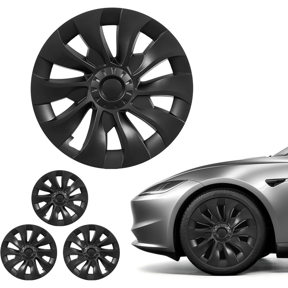 image:imageVEVOR Hubcaps Wheel Covers for 2025 Tesla Model Y 19 Inch Set of 4 Wheel Rim Cover Hubcaps OEM Style Replacement R19 Size Snap On Car Hub Caps Premium Sturdy 10Spoke ABS Tire Rim Caps Matte BlackMatte Black