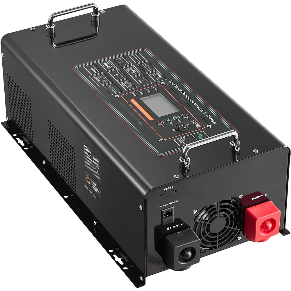 image:imageVEVOR Pure Sine Wave Inverter Charger 5000 Watt DC 24V to AC 120V Battery Charger with LCD Display Remote Control Solar Inverter for OffGrid Solar RV Boat Home Compatible with Various Batteries