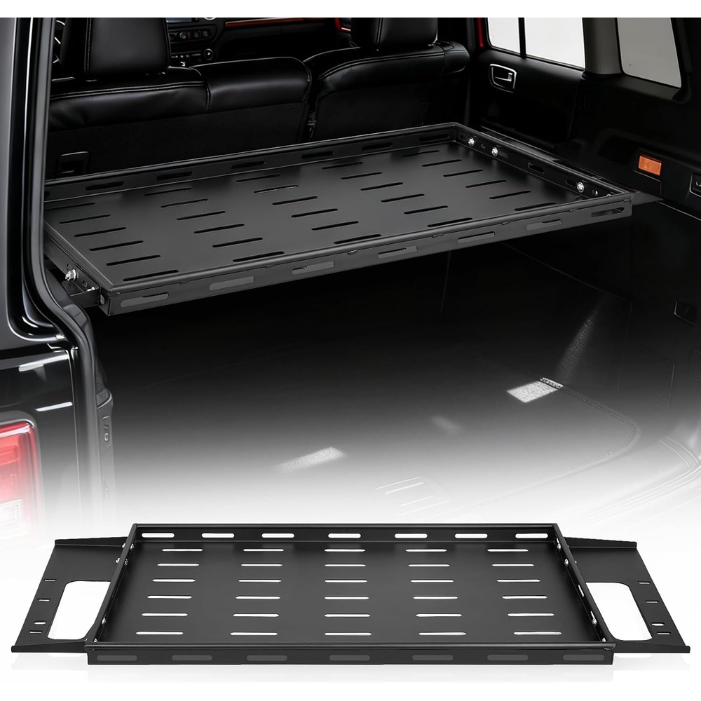 image:imageVEVOR Rear Trunk Cargo Rack with Net 20182024 Jeep Wrangler JLU Sky OneTouch Power Top 4 Door Hardtops 300 lbs Carbon Steel Basket Tray Interior Storage Luggage CarrierFord Bronco20212024