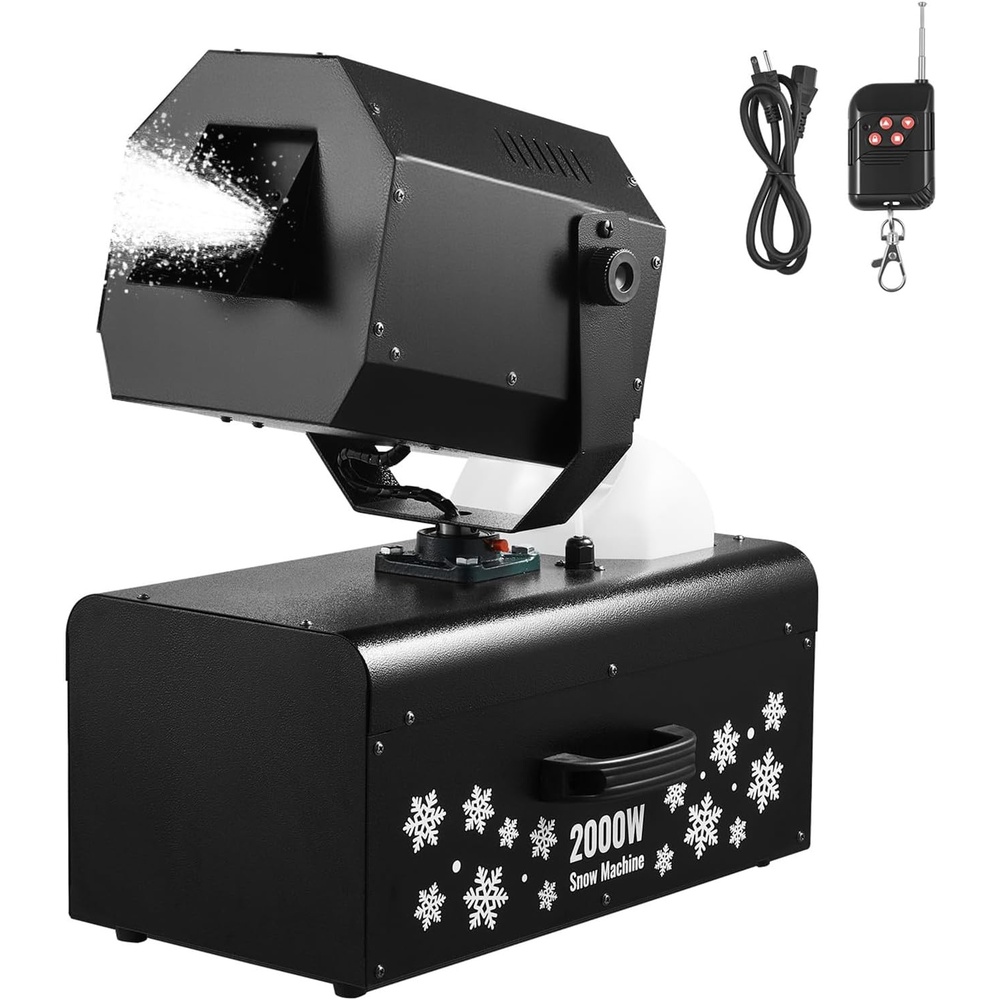 image:imageVEVOR Snow Machine 800W Snow Making Machine with 9 LED RGB Lights and Remote Control High Output Snowflake Maker Stage Snow Effect for Christmas Halloween Wedding DJ Parties and Valentines DayBlack  2000W