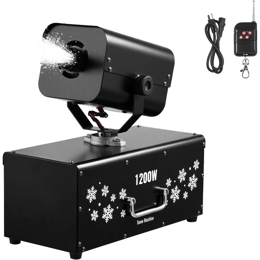 image:imageVEVOR Snow Machine 800W Snow Making Machine with 9 LED RGB Lights and Remote Control High Output Snowflake Maker Stage Snow Effect for Christmas Halloween Wedding DJ Parties and Valentines DayBlack  1200w