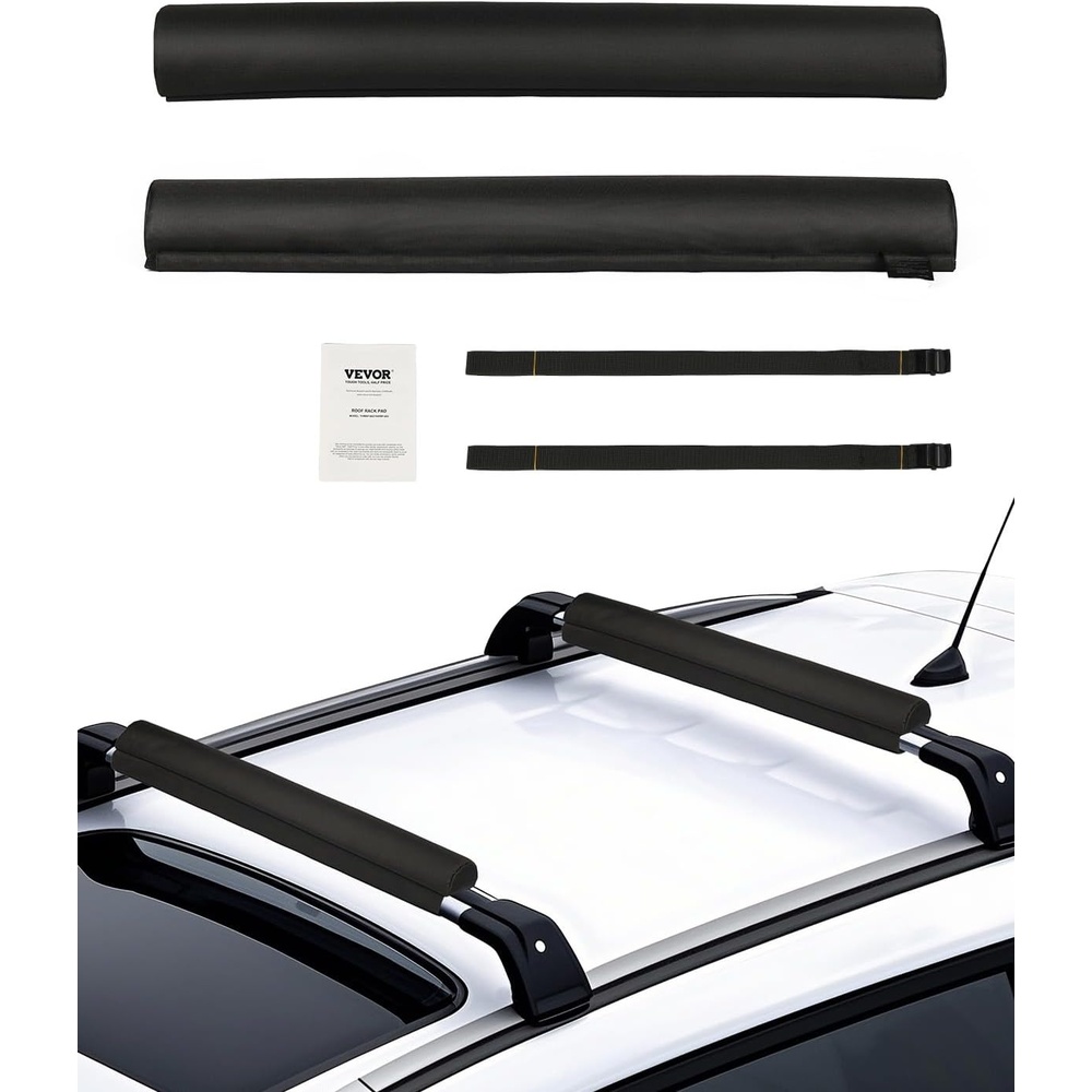 image:imageVEVOR Soft Roof Rack Pads 155Inch Universal Car Roof Rack Pads 176LBS Loading Capacity Luggage Kayak Carrier with Portable Storage Bag for SUP Canoe Snowboard Paddle Board SurfboardUse with Cross Bar