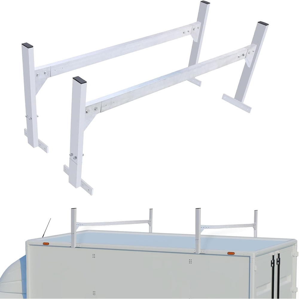 image:imageVEVOR Trailer Ladder Rack 512 to 811 Adjustable Ladder Racks for Van 400 LBS Capacity Aluminum Alloy Roof Racks Drilling Van Ladder Rack for Open and Enclosed Trailers 2 Pcs