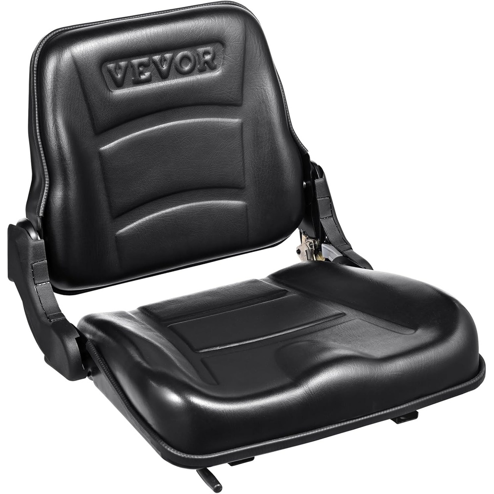 image:imageVEVOR Universal Forklift Seat Fold Down Tractor Seat with Adjustable Angle Back and Micro Switch 63134 inch Extended Slot Comfortable Forklift Seat for Tractor Loader Excavator2023New Nude Style