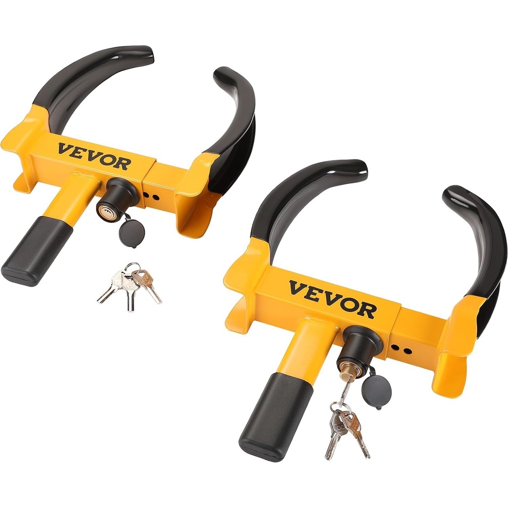 image:imageVEVOR Universal Wheel Clamp Lock 2 Pack Adjustable AntiTheft Tire Lock HeavyDuty Steel for ATV SUV Car Golf Cart Boats Motorcycles with 6 Keys