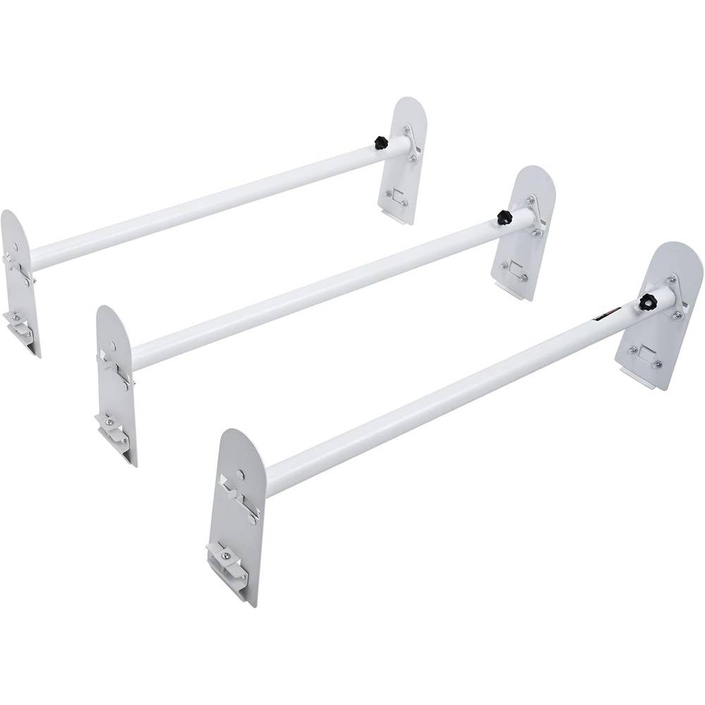 image:imageVEVOR Van Ladder Racks 472787 in Adjustable 500 lbs Capacity Alloy Steel Compatible with FullSize Vans 2 Pcs Whitefor Fullsize Vans