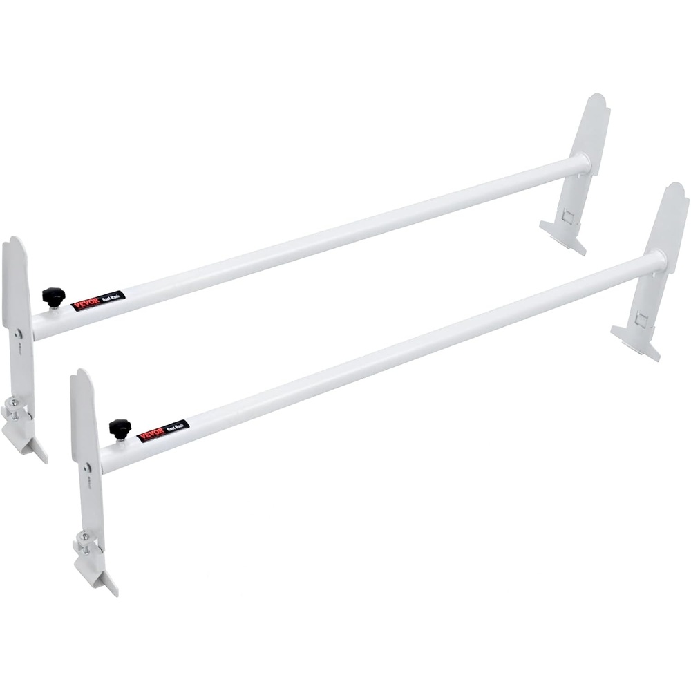 image:imageVEVOR Van Ladder Racks 472787 in Adjustable 500 lbs Capacity Alloy Steel Compatible with FullSize Vans 2 Pcs Whitefor MidLarge Size Vans