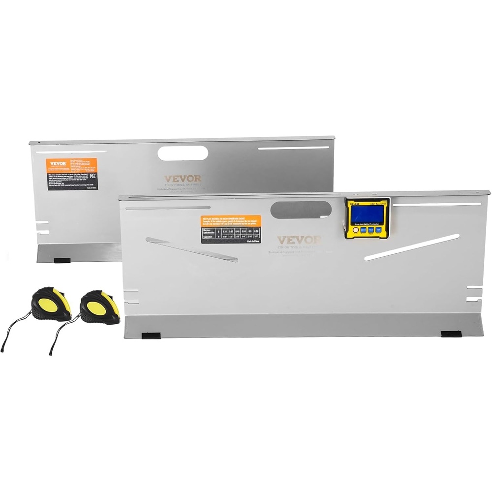 image:imageVEVOR Wheel Alignment Tool 2Pack Toe Plates CamberCasterToe Gauge 01 Accuracy Stainless Steel Tool Plate Magnetic Slots and 6 Alignment Rods Includes 2 Measuring Tapes amp Conversion ChartWith Digital Camber Gauge
