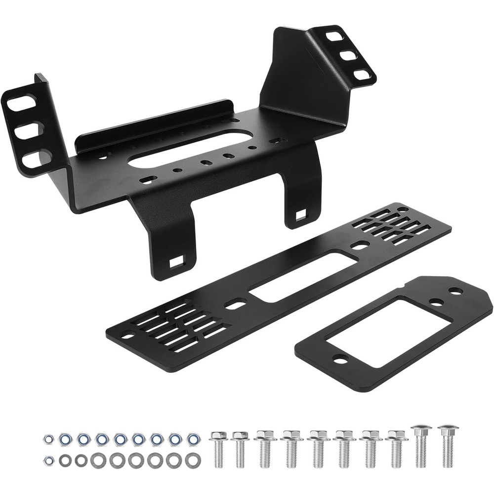 image:imageVEVOR Winch Mount Winch Capacity of 20003600 lbs Trailer Hitch Winch Mount for Select Polaris Ranger Models 20102021 3 Mounting Hole Design Powder Coated Steel Fit for Muddy Road Rescue