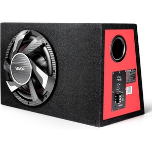 VEVOR 12″ Powered Subwoofer with Built-in Amplifier, 490W Peak Deep Bass Output, Slim Enclosed Car Audio Subwoofer, Space-Saving Design Fits Truck SUV Trunk, Complete Stereo System(490W Peak)