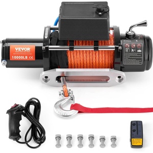 VEVOR 13,500 lb Electric, Truck Winch 12V DC 3/8 in x 80 ft Synthetic Rope Aluminum Fairlead Wireless & Wired Remote Control, 13500 lbs, IP55 Waterproof Towing for Off Road Jeep SUV Boat(10000 LBS)