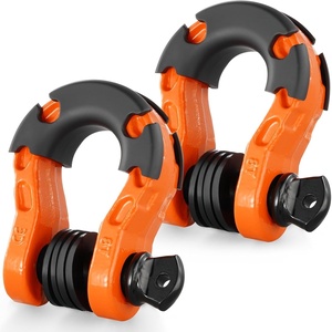 VEVOR 3/4″ D Ring Shackle, Orange Shackles for Truck with 7/8” Screw Pin 66139 lbs(30 Ton) Break Strength Black Isolator Washers Kit, Winch Towing Shackle for Truck Jeep Heavy Duty Off Road Recovery(Orange)