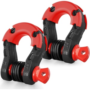 VEVOR 3/4″ D Ring Shackle, Orange Shackles for Truck with 7/8” Screw Pin 66139 lbs(30 Ton) Break Strength Black Isolator Washers Kit, Winch Towing Shackle for Truck Jeep Heavy Duty Off Road Recovery(Black)