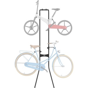 VEVOR 4 Bike Rack Garage Storage, Free Standing Gravity Wall Vertical Bike Stand, Sturdy Steel & Easy Assemble, for Road, MTB, and Hybrid Bicycles, Holds Up to 260 Lbs(2 Bike Rack)