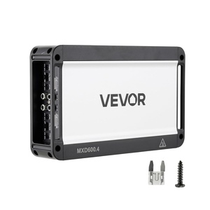 VEVOR 4 Channel Car Audio Amplifier 2 Ohm Stable Bridgeable Class A/B Full Range Amp Max Power 4 x 250W @ 4 Ohm / 4 x 500W @ 2 Ohm for Car SUV Truck Off-Road(2400W)