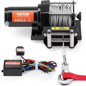 VEVOR ATV Winch, 3000 lb Electric Winch, 12V Small ATV UTV Winch with 3/16 in x 39 ft Steel Cable Roller Fairlead Wired Remote Control, IP55 Waterproof for Towing UTV ATV Car Vehicle Off-Road(3000 LBS)