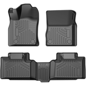 VEVOR Automotive Floor Mats, Fits for Toyota RAV4 (Not for Hybrid or Prime) 2019-2024, 3 pcs Front and 2nd Row Liners, All Weather Custom Fit TPE Vehicle Floor Mats, Easy to Clean for SUV, Black(Dodge Durango)