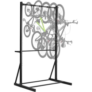 VEVOR Bike Rack, 300LBS/136KG Capacity for up to 5 Bikes, Freestanding Bike Storage Rack, Carbon Steel Vertical Bicycle Stand for Home, Yard, Garage, Living Room, Indoor/Outdoor Bicycle Storage Stand(5 Bike Rack)