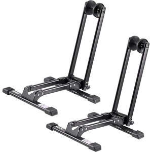 VEVOR Bike Racks 2 Pack, Fits 20 to 27 Inch Mountain & Road Bikes, Alloy Steel Rust-Resistant Bike Floor Stand Rack, Foldable Bicycle Stand for Entryway, Garage, Home Bikes Parking & Storage, Black(2 Bike Rack)