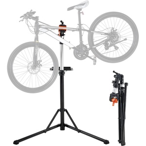 VEVOR Bike Repair Stand, Max. 110 lb Heavy-duty Bicycle Work Stand with 40.3-59.4 in Adjustable Height & Large Tool Tray, Foldable Ebike Maintenance Rack, Shop Home Mechanics for Mountain Road Bike(66 LBS)