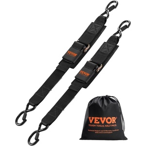 VEVOR Boat Trailer Transom Straps (2PK), 2’’ x 24’’ Adjustable Boat Straps 1,500lb Break Strength with Security Lock S Hooks and Boat Pads, Transom Tiedowns for Trailer, Boat or Kayak Secure