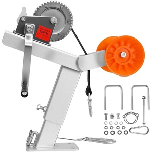 VEVOR Boat Trailer Winch Stand with Roller, 1200 lbs Winch & 2 in x 25 ft Winch Strap, Boat Winch Mount with U-Bolt for 2-3 Inches W x 3-4 Inches H Trailer Tongue, Fit for Jet Ski, Sailboat, Speedboat