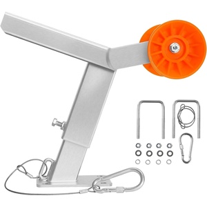 VEVOR Boat Trailer Winch Stand with Roller, Adjustable Height 14.3-21.6 Inches, Boat Winch Mount with U-Bolts for 2-3 Inches W x 3-4 Inches H Trailer Tongue, Fit for Jet Ski, Sailboat, Speedboat