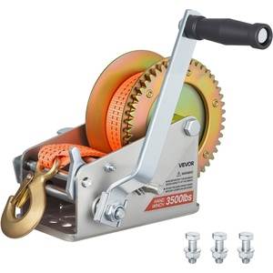 VEVOR Boat Winch, 3500 lbs Hand Winch, Heavy Duty Manual Rope Crank with 20ft Orange Polyester Strap, Portable Two-Way Ratchet, 2 Speed Switchable, Anti-Slip Handle Gear for Boat Trailer ATV Towing | 20ft Orange Polyester Strap, Portable Two-Way Ratchet, 2 Speed Switchable, Anti-Slip Handle Gear, For Boat Trailer ATV Towing