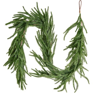 VEVOR Christmas Garland, 5-FT Realistic Norfolk Pine Garland, Evergreen Real Touch Artificial Faux Greenery Garlands, for Holiday Indoor Outdoor Xmas Decoration on Table, Mantel, and Fireplace