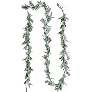 VEVOR Christmas Garland, 9-FT Realistic Greenery Decorated with Vines, Olive Leaves, and Berries, Evergreen Faux Garlands with Light String for Indoor Outdoor Xmas Decoration on Mantel Fireplace