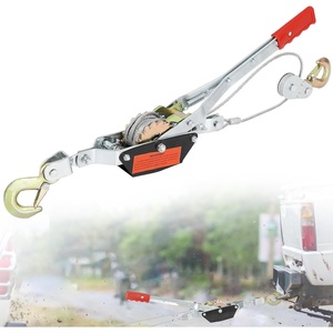 VEVOR Come Along Winch, 2 Ton / 4400 LBS Capacity with 12 FT Steel Cable, Dual Gear & Hook Design, Ratchet Power Puller Tool, Heavy Duty Hoist Cable Puller for Vehicle Rescue
