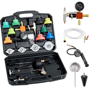 VEVOR Coolant Pressure Tester Kit, 22Pcs Radiator Vacuum Refill Kit with 4 Adapters, Universal Fit, Automotive Cooling System Pressure Tester Kit, with Pressure Pump & Aluminum Alloy Purge Filler(22Pcs)
