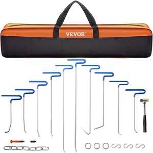 VEVOR Dent Puller Kit, 60 PCS Paintless Dent Removal Kit with Golden Lifter, Bridge Puller, Rubber Hammer, Glue Gun, Auto Body Hail Damage Repair Remover Tools for Car Refrigerator Door Ding Repair(20 Pcs with 10 Rods)