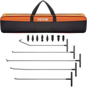 VEVOR Dent Puller Kit, 60 PCS Paintless Dent Removal Kit with Golden Lifter, Bridge Puller, Rubber Hammer, Glue Gun, Auto Body Hail Damage Repair Remover Tools for Car Refrigerator Door Ding Repair(13 Pcs with 5 Rods)