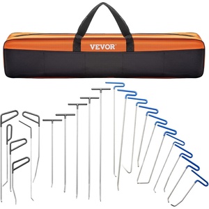 VEVOR Dent Puller Kit, 60 PCS Paintless Dent Removal Kit with Golden Lifter, Bridge Puller, Rubber Hammer, Glue Gun, Auto Body Hail Damage Repair Remover Tools for Car Refrigerator Door Ding Repair(21 Pcs with 21 Rods)