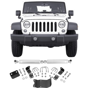 VEVOR Dual Steering Stabilizer, for 2003-2012 Dodge Ram 2500/3500 4WD, Dual Steering Stabilizer Kit Fits with 2 Inches of Suspension Lift or Higher, Enhanced Control & Reduced Vibration, Easy Install(2007-2018 Jeep Wrangler JK)
