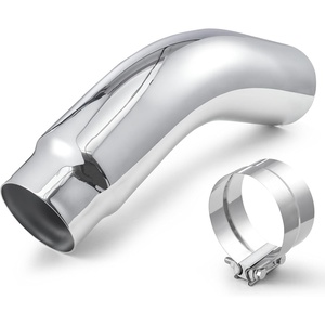 VEVOR Elbow Exhaust Tip, 4 Inch Inlet, 6 Inch Outlet, 23 in Overall Length, Chrome Turn Down Exhaust Tip with Clamp for Truck, Sedan, Sports Car, SUV, Chrome Structure for High Temperature Resistance(5 Inch Inlet+6 Inch Outlet)