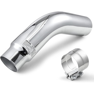 VEVOR Elbow Exhaust Tip, 4 Inch Inlet, 6 Inch Outlet, 23 in Overall Length, Chrome Turn Down Exhaust Tip with Clamp for Truck, Sedan, Sports Car, SUV, Chrome Structure for High Temperature Resistance(4 Inch Inlet+5 Inch Outlet)