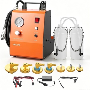 VEVOR Electric Brake Bleeder Kit, Professional 110V Brake Master Cylinder Bleeder Kit with Pressure Gauge & Built-in Air Pump, Versatile Brake Bleeder Adapter Set for Both DC & AC Power(with 7pcs adapters)