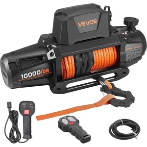 VEVOR Electric Winch, 12000 lbs Load Capacity, 12V DC Truck Winch with Φ3/8 in x 92 ft Synthetic Rope, Wireless & Wired Remote Control, IP68 Waterproof for Towing Off-Road SUV Jeep Trailer Boat(10000 lbs)