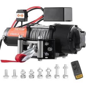 VEVOR Electric Winch, 12V 4500 lb Load Capacity Steel Rope Winch, IP55 1/4” x 39ft ATV UTV Winch with Wireless Handheld Remote & 4-Way Fairlead for Towing Jeep Off-Road SUV Truck Car Trailer Boat