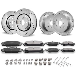 VEVOR Front and Rear Brake Kit Compatible with 2007-2013 Acura MDX, 2010-2013 Acura ZDX, 2009-2014 Honda Pilot, Drilled and Slotted Brake Rotors Ceramic Brake Pads Replacement Kit, 13 in (Front)(S-31511 + S-31544)