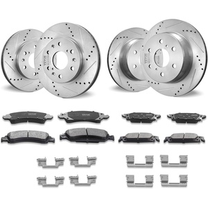 VEVOR Front and Rear Brake Kit Compatible with 2007-2013 Acura MDX, 2010-2013 Acura ZDX, 2009-2014 Honda Pilot, Drilled and Slotted Brake Rotors Ceramic Brake Pads Replacement Kit, 13 in (Front)(S-55097 + S-55133)