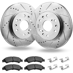 VEVOR Front and Rear Brake Kit Compatible with 2007-2013 Acura MDX, 2010-2013 Acura ZDX, 2009-2014 Honda Pilot, Drilled and Slotted Brake Rotors Ceramic Brake Pads Replacement Kit, 13 in (Front)(S-55097)