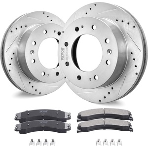 VEVOR Front and Rear Brake Kit Compatible with 2007-2013 Acura MDX, 2010-2013 Acura ZDX, 2009-2014 Honda Pilot, Drilled and Slotted Brake Rotors Ceramic Brake Pads Replacement Kit, 13 in (Front)(S-55191)
