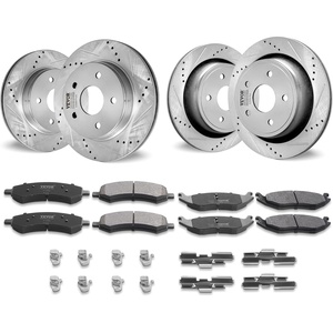 VEVOR Front and Rear Brake Kit Compatible with 2007-2013 Acura MDX, 2010-2013 Acura ZDX, 2009-2014 Honda Pilot, Drilled and Slotted Brake Rotors Ceramic Brake Pads Replacement Kit, 13 in (Front)(S-53005 + S-53006)