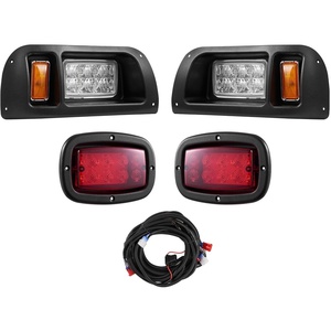VEVOR Golf Cart Light Kit, 12 Volt, Street Legal LED Headlight and Tail Light Kit with Wiring Harness, Turn Signals, Hazard Light, Switch Horn, Brake Pad, Zip Ties, ABS Housing, for EZGO TXT 1996-2013(Golf Cart Light Kit-2)