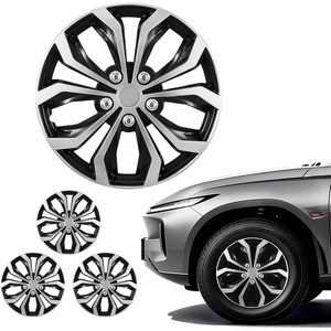VEVOR Hubcaps Wheel Covers for 2025 Tesla Model Y, 19 Inch Set of 4 Wheel Rim Cover Hubcaps OEM Style Replacement, R19 Size Snap On Car Hub Caps, Premium Sturdy 10-Spoke ABS Tire Rim Caps, Matte Black(Silver & Black)