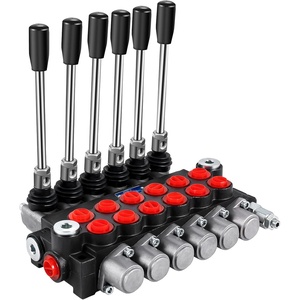 VEVOR Hydraulic Directional Control Valve, 6 Spool Hydraulic Spool Valve, 11 GPM Hydraulic Loader Valve, 3600 PSI Directional Control Valve, Hydraulic Valves and Controls for Tractors Loaders Tanks
